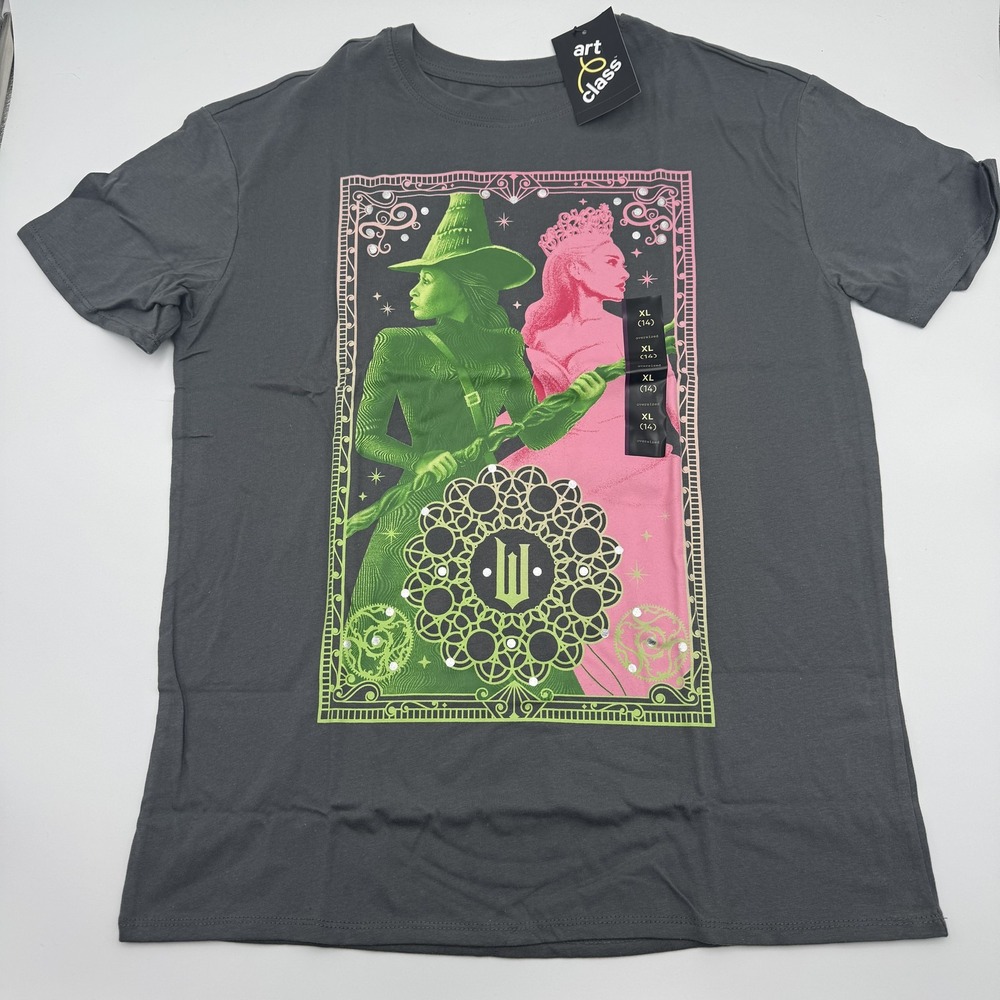 art class Wicked Oversized Graphic Tee Girls XL (14) Gray NWT